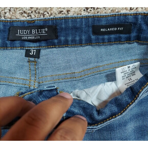 Judy Blue Jeans Women's Size 30 Light Wash Denim Relaxed Fit Stretch Distressed - Picture 5 of 9